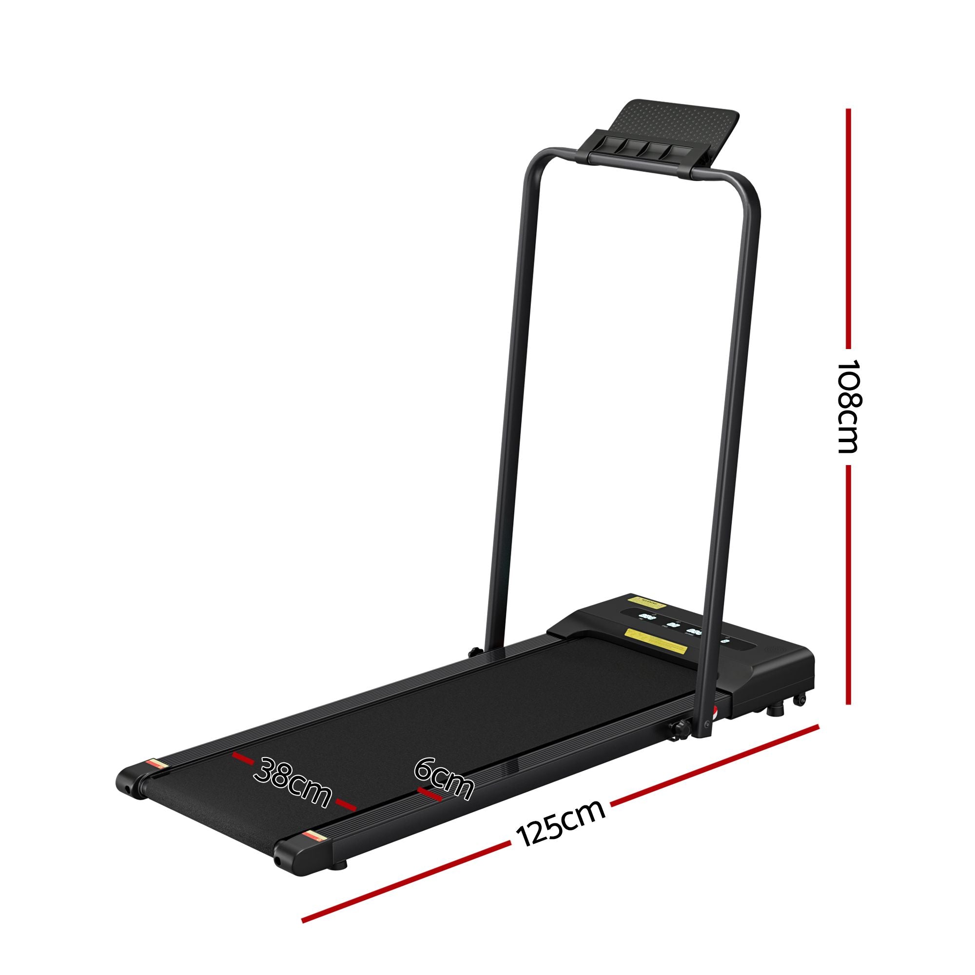 Everfit 2 in 1 Treadmill Electric Walking Pad Under Desk Home Gym Fitness 380mm Black TMILL-380-PAD
