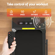 Everfit 2 in 1 Treadmill Electric Walking Pad Under Desk Home Gym Fitness 380mm Black TMILL-380-PAD
