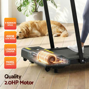 Everfit 2 in 1 Treadmill Electric Walking Pad Under Desk Home Gym Fitness 380mm Black TMILL-380-PAD