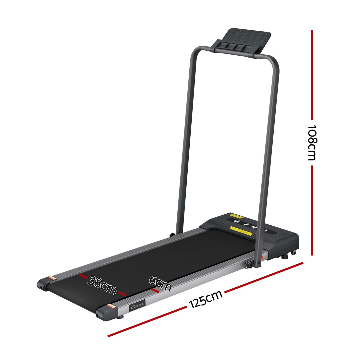 Everfit 2 in 1 Treadmill Electric Walking Pad Under Desk Home Gym Fitness 380mm Grey TMILL-380-PAD-GR