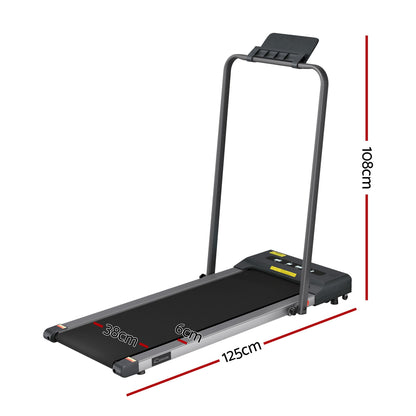 Everfit 2 in 1 Treadmill Electric Walking Pad Under Desk Home Gym Fitness 380mm Grey TMILL-380-PAD-GR