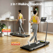 Everfit 2 in 1 Treadmill Electric Walking Pad Under Desk Home Gym Fitness 380mm Grey TMILL-380-PAD-GR