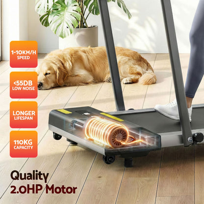 Everfit 2 in 1 Treadmill Electric Walking Pad Under Desk Home Gym Fitness 380mm Grey TMILL-380-PAD-GR