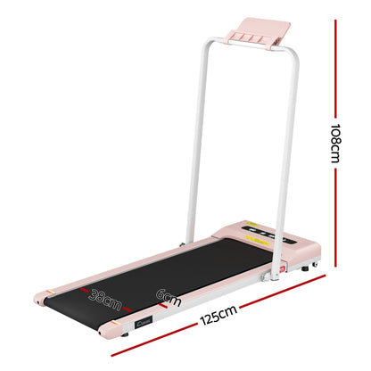 Everfit 2 in 1 Treadmill Electric Walking Pad Under Desk Home Gym Fitness 380mm Pink TMILL-380-PAD-PK