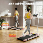 Everfit 2 in 1 Treadmill Electric Walking Pad Under Desk Home Gym Fitness 380mm Pink TMILL-380-PAD-PK