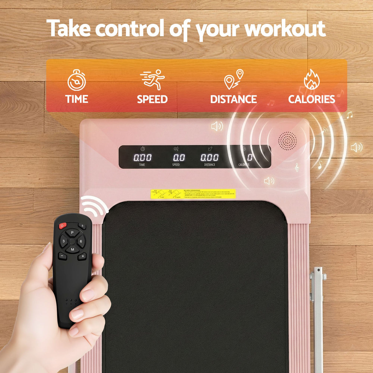 Everfit 2 in 1 Treadmill Electric Walking Pad Under Desk Home Gym Fitness 380mm Pink TMILL-380-PAD-PK
