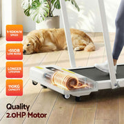 Everfit 2 in 1 Treadmill Electric Walking Pad Under Desk Home Gym Fitness 380mm White TMILL-380-PAD-WH
