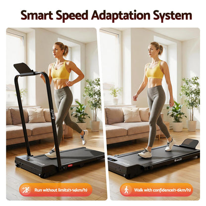 Everfit 3 in 1 Walking Pad Treadmill 12% Incline Under Desk Foldable Treadmills for Home Gym With 38cm Wide TMILL-380H-2INC-BK