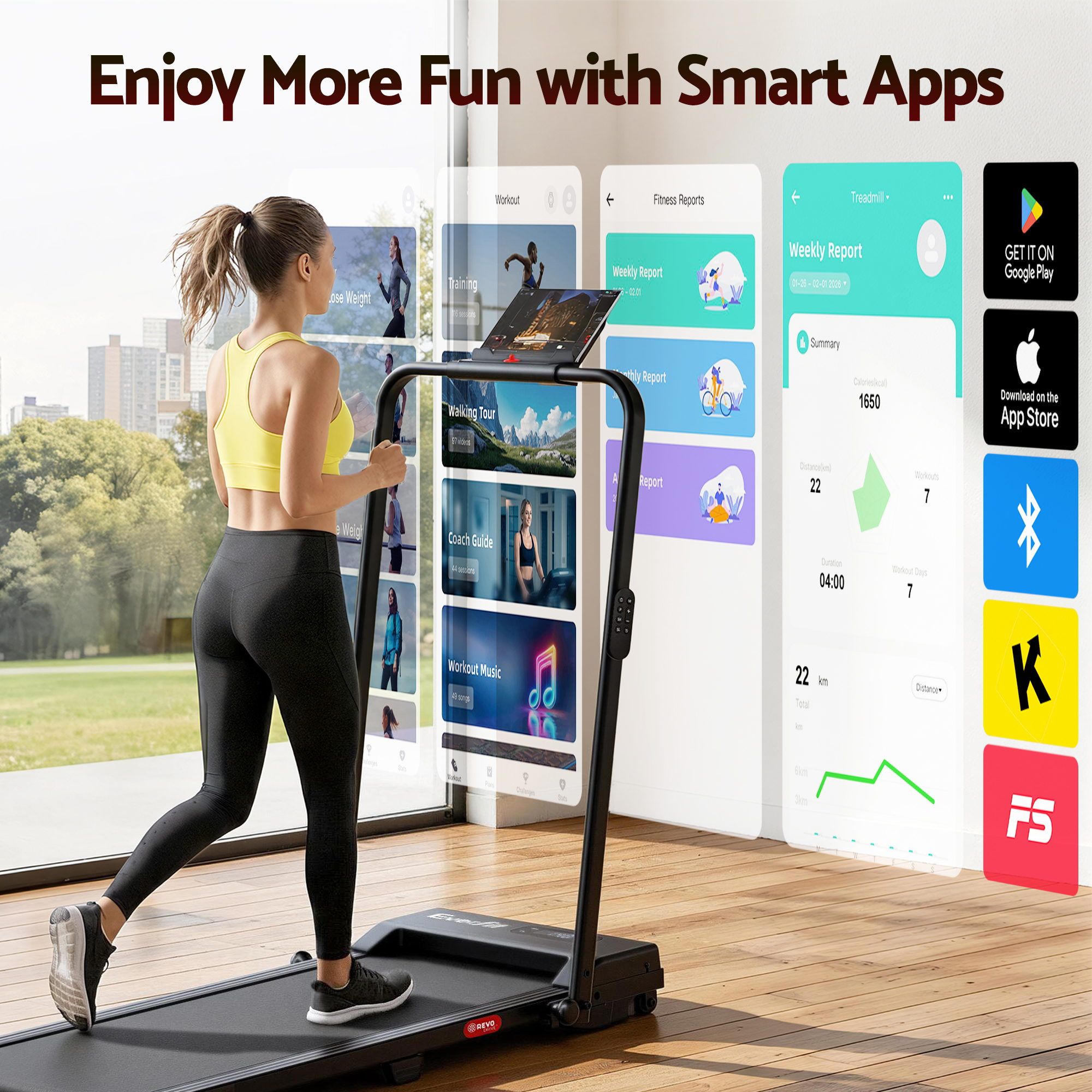 Everfit 3 in 1 Walking Pad Treadmill 12% Incline Under Desk Foldable Treadmills for Home Gym With 38cm Wide Belt APP Control