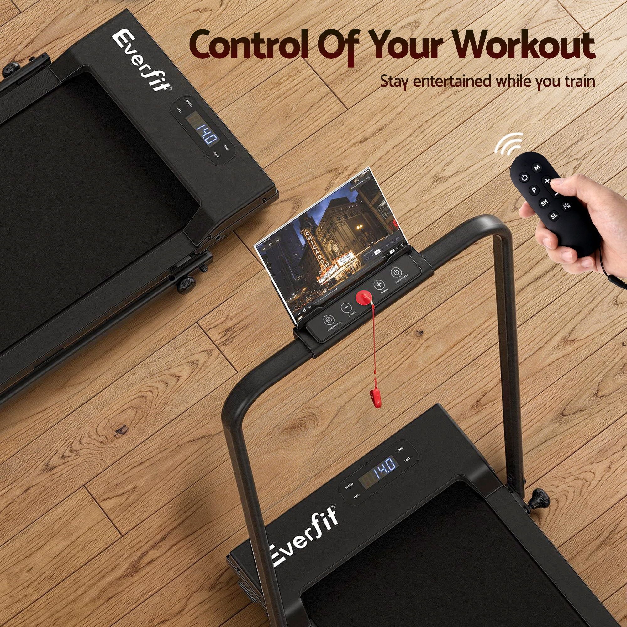 Everfit 3 in 1 Walking Pad Treadmill 12% Incline Under Desk Foldable Treadmills for Home Gym With 38cm Wide Belt APP Control