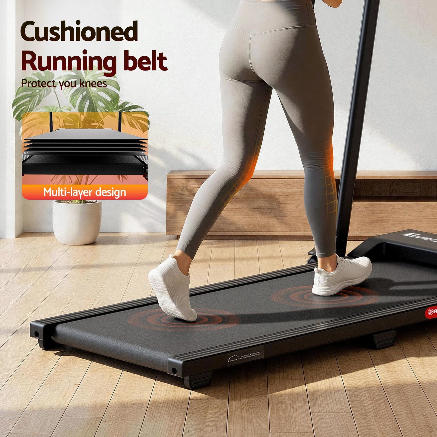 Everfit 3 in 1 Walking Pad Treadmill 12% Incline Under Desk Foldable Treadmills for Home Gym With 38cm Wide TMILL-380H-2INC-BK