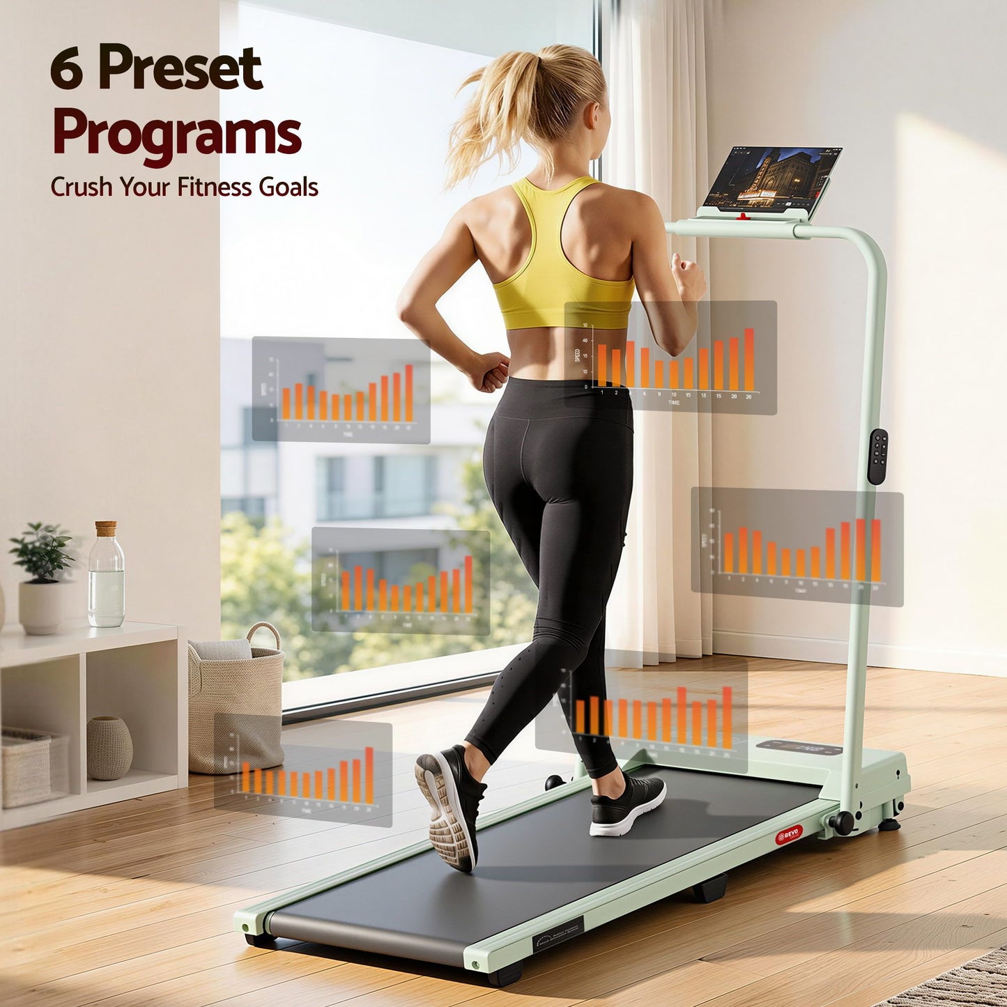 Everfit 3 in 1 Walking Pad Treadmill 12% Incline Under Desk Foldable Treadmills for Home Gym With 38cm Wide TMILL-380H-2INC-GN