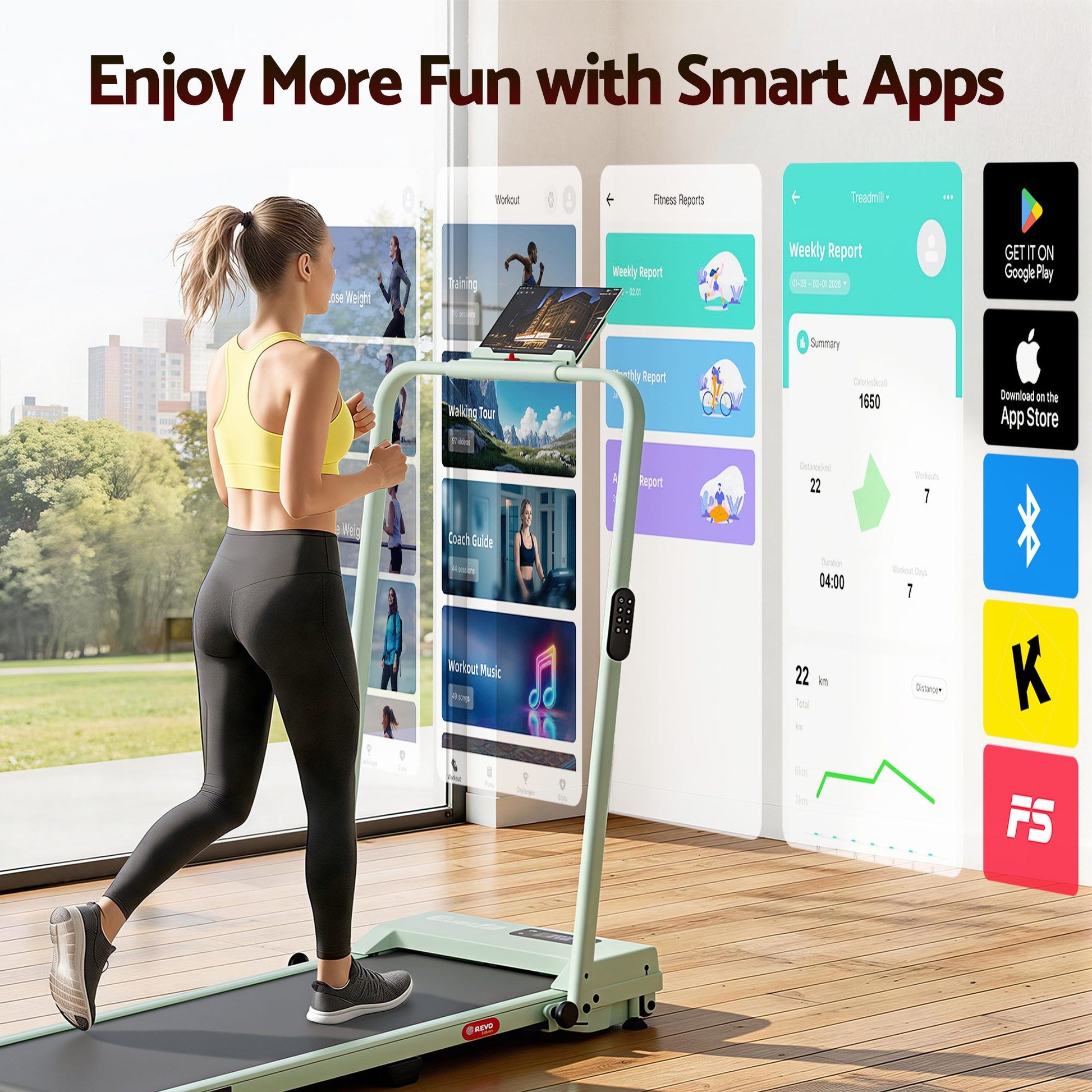 Everfit 3 in 1 Walking Pad Treadmill 12% Incline Under Desk Foldable Treadmills for Home Gym With 38cm Wide TMILL-380H-2INC-GN