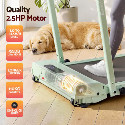 Everfit 3 in 1 Walking Pad Treadmill 12% Incline Under Desk Foldable Treadmills for Home Gym With 38cm Wide TMILL-380H-2INC-GN