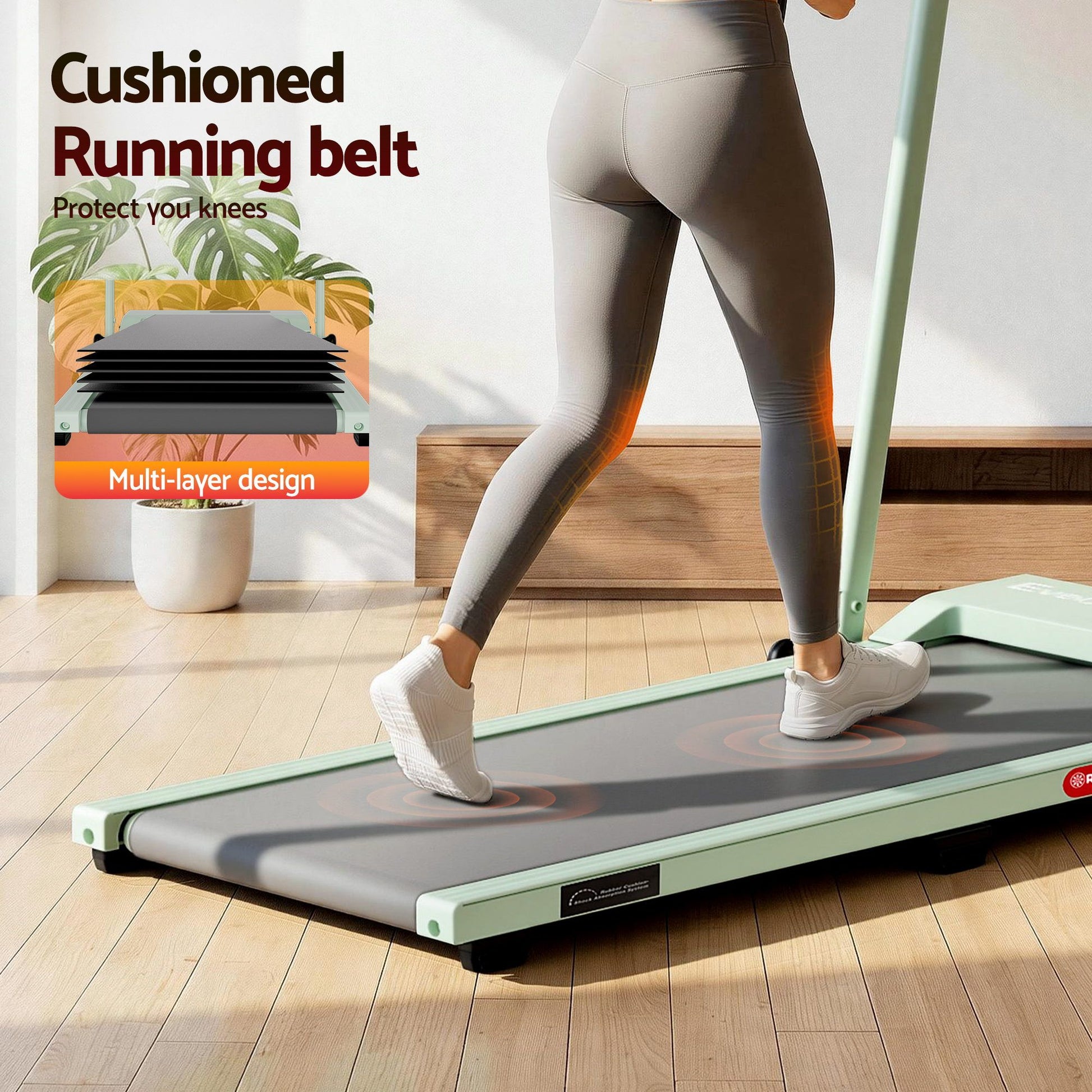 Everfit 3 in 1 Walking Pad Treadmill 12% Incline Under Desk Foldable Treadmills for Home Gym With 38cm Wide TMILL-380H-2INC-GN