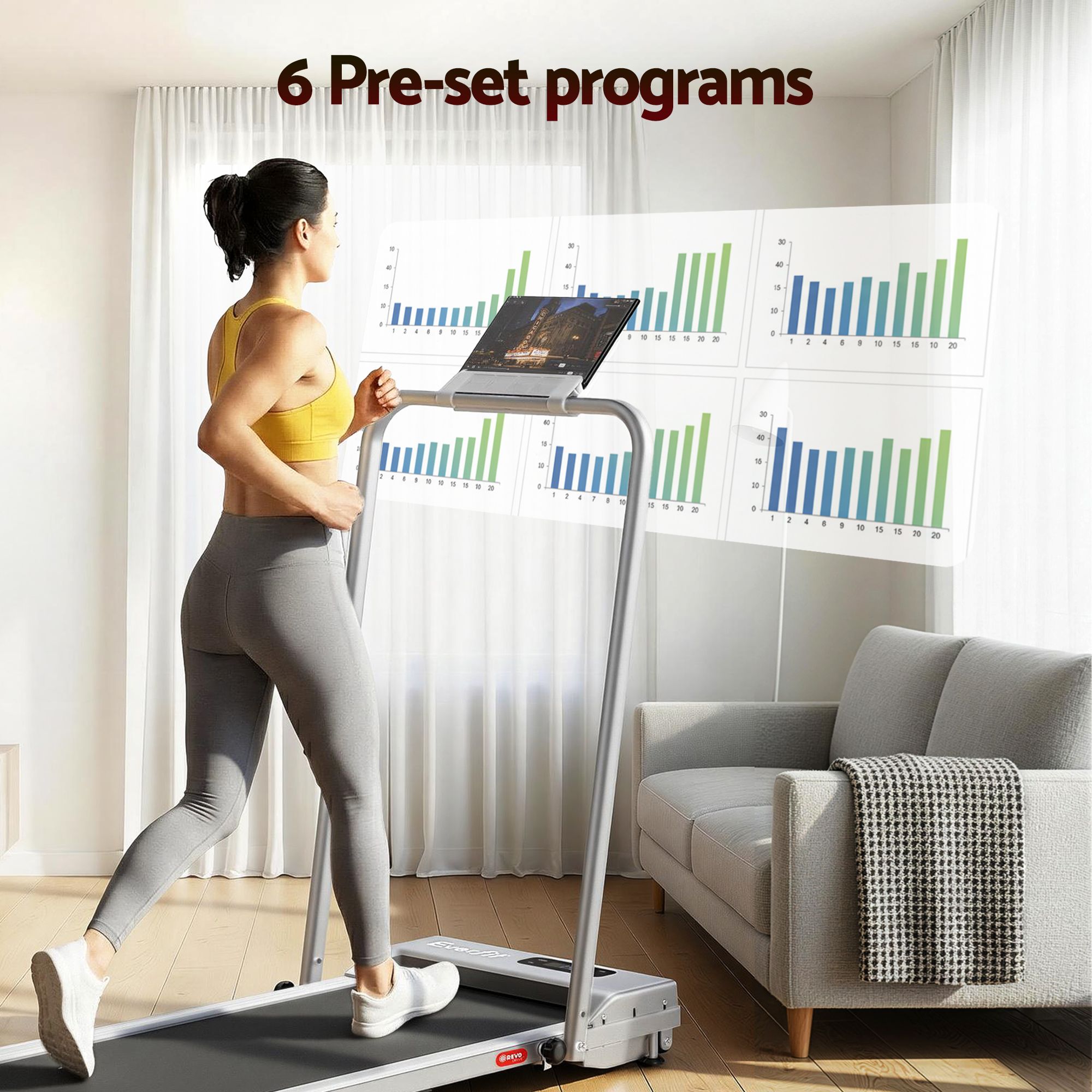 Everfit 3 in 1 Walking Pad Treadmill 12% Incline Foldable Under Desk Treadmills for Home Gym With 38cm Wide Belt Silver