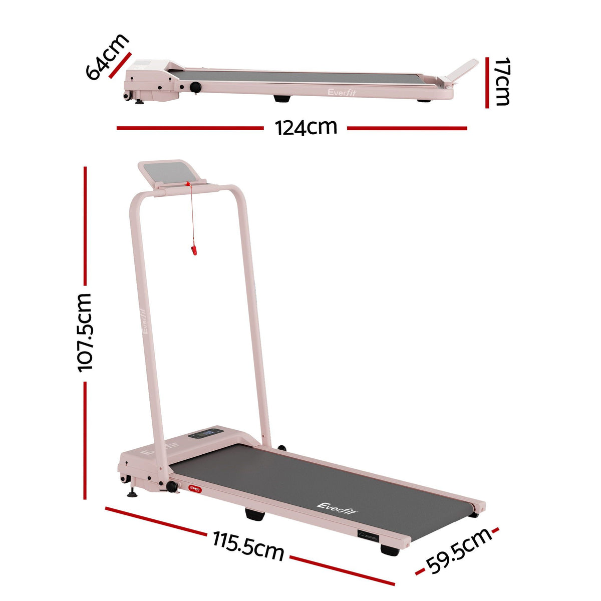 Everfit 3 in 1 Walking Pad Treadmill 12% Incline Under Desk Treadmills for Home Gym With 38cm Wide Belt APP TMILL-380H-2INC-PK