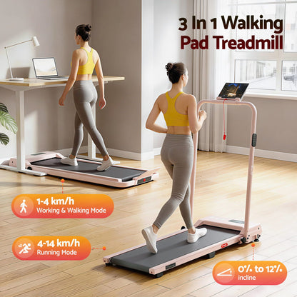 Everfit 3 in 1 Walking Pad Treadmill 12% Incline Under Desk Treadmills for Home Gym With 38cm Wide Belt APP TMILL-380H-2INC-PK