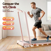 Everfit 3 in 1 Walking Pad Treadmill 12% Incline Under Desk Treadmills for Home Gym With 38cm Wide Belt APP TMILL-380H-2INC-PK