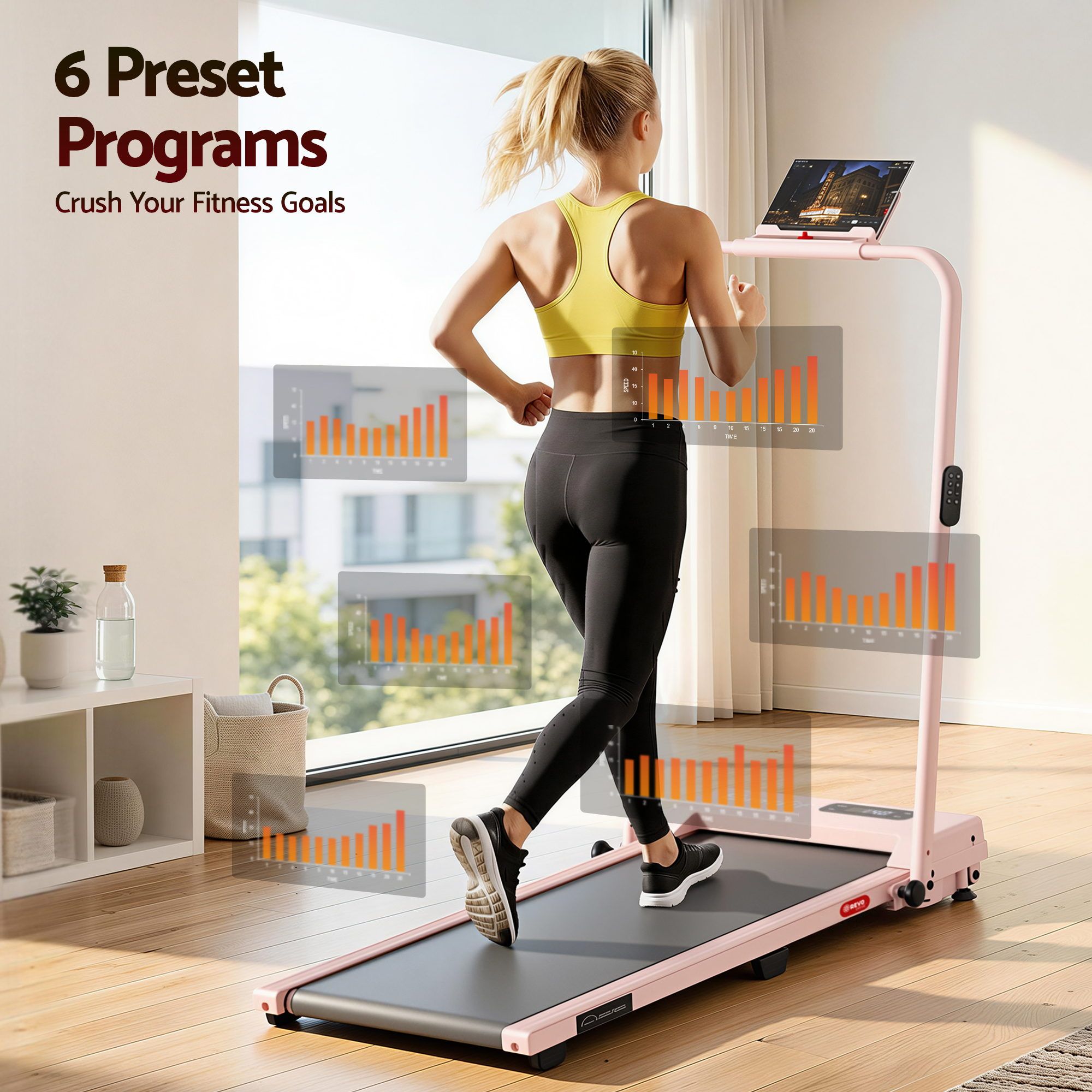 Everfit 3 in 1 Walking Pad Treadmill 12% Incline Under Desk Treadmills for Home Gym With 38cm Wide Belt APP TMILL-380H-2INC-PK