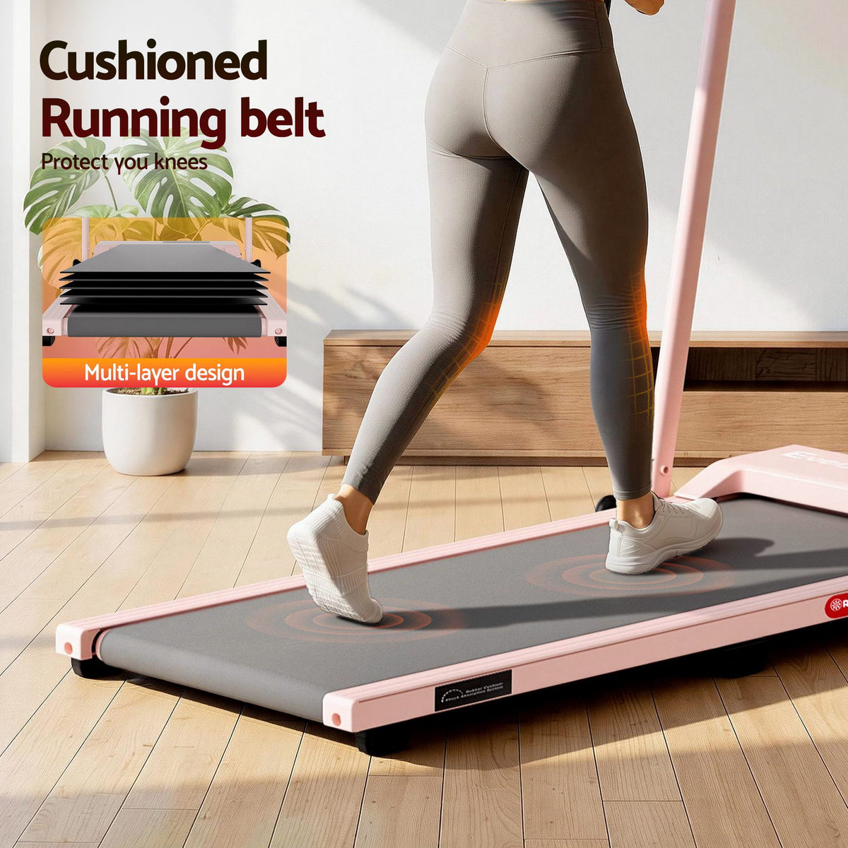 Everfit 3 in 1 Walking Pad Treadmill 12% Incline Under Desk Treadmills for Home Gym With 38cm Wide Belt APP TMILL-380H-2INC-PK