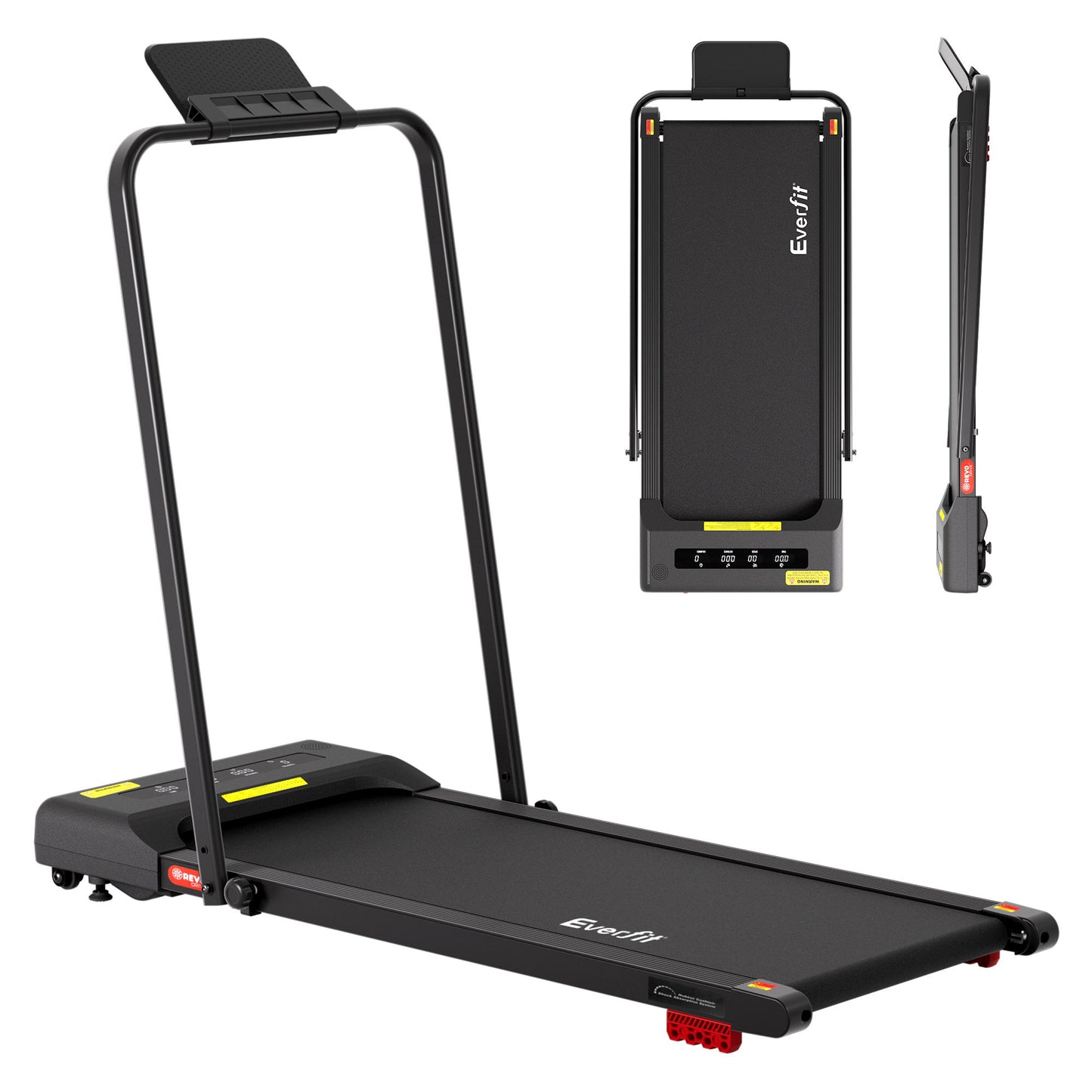 Everfit Treadmill Electric Walking Pad Incline Under Desk 380mm Black TMILL-380H-INC-BK