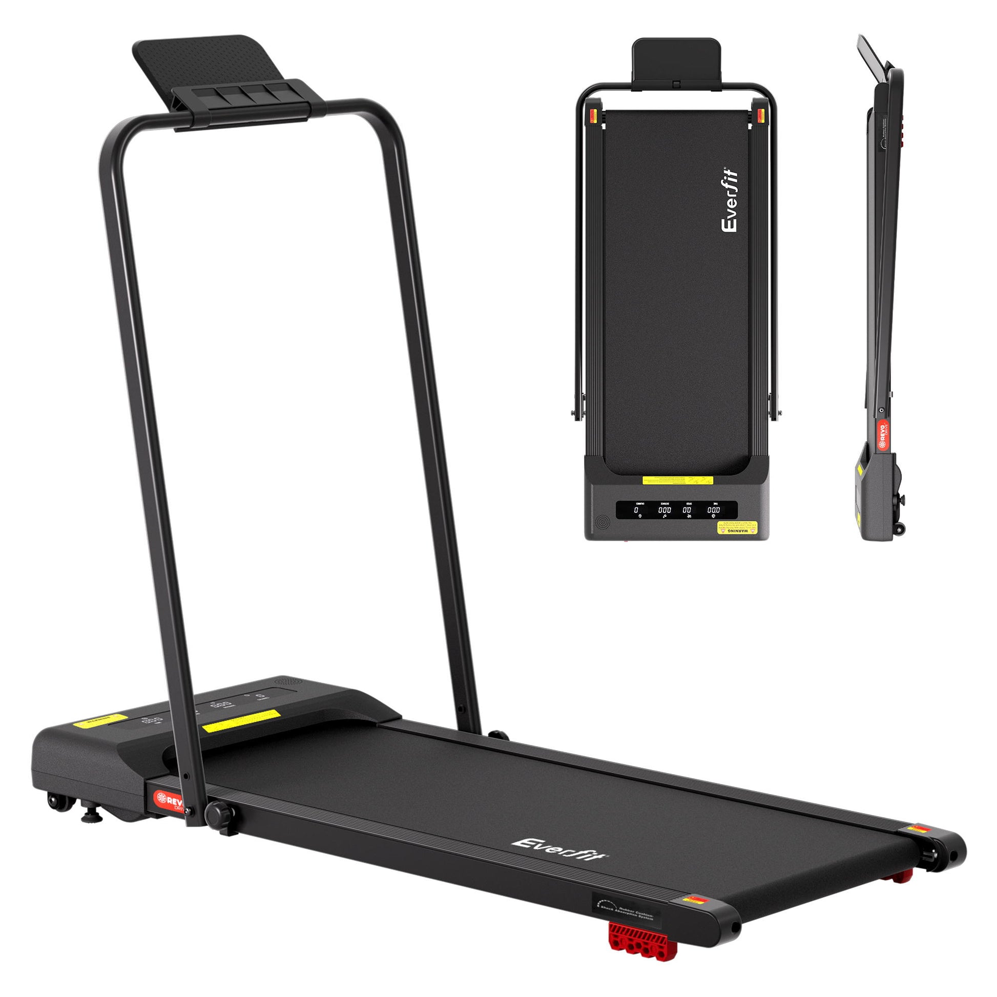Everfit Treadmill Electric Walking Pad Incline Under Desk 380mm Black TMILL-380H-INC-BK