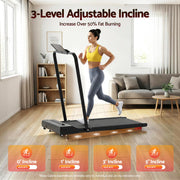 Everfit Treadmill Electric Walking Pad Incline Under Desk 380mm Black