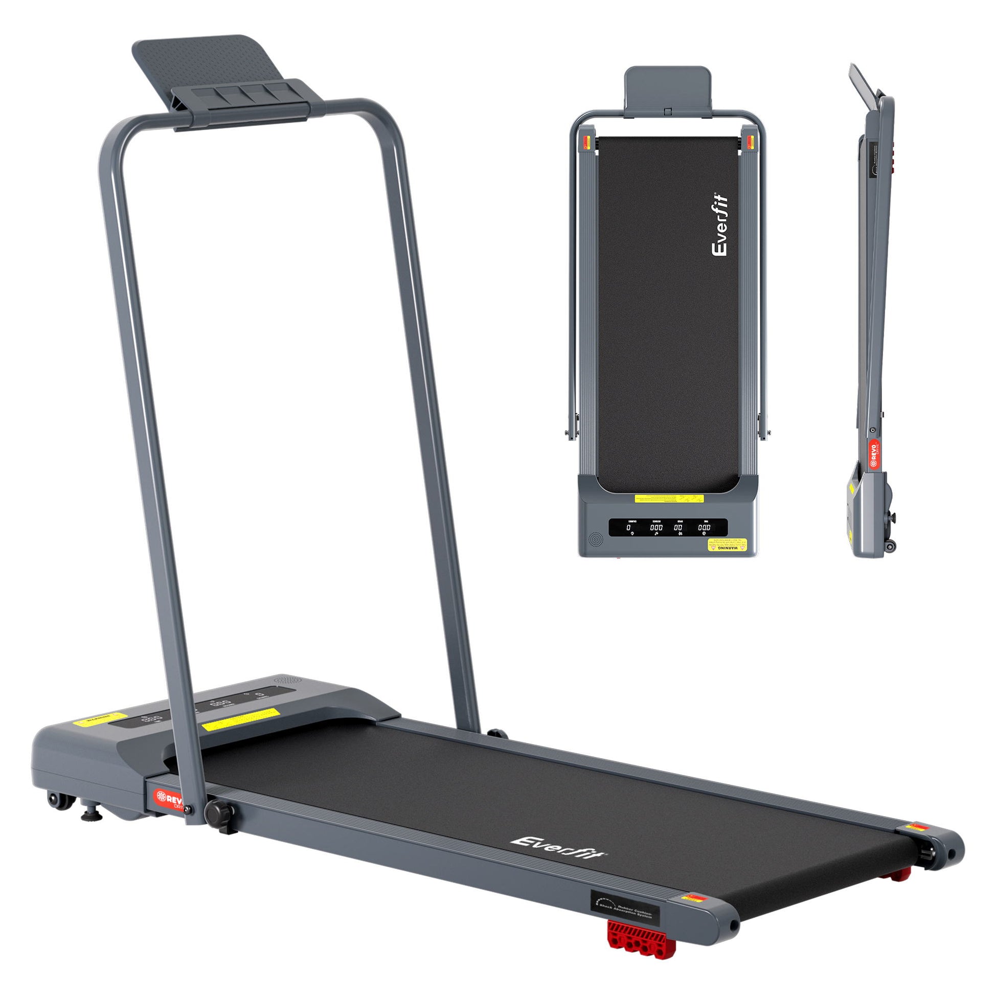 Everfit Treadmill Electric Walking Pad Incline Under Desk 380mm Grey TMILL-380H-INC-GR