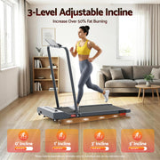 Everfit Treadmill Electric Walking Pad Incline Under Desk 380mm Grey