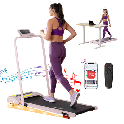 Everfit Treadmill Electric Walking Pad Incline Under Desk 380mm Pink TMILL-380H-INC-PK