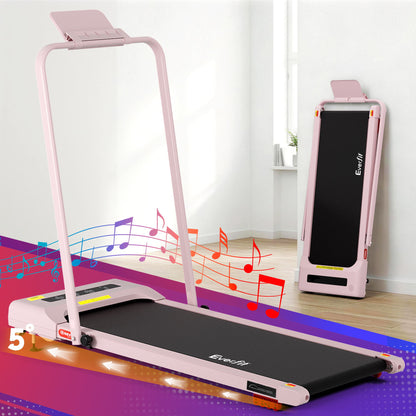 Everfit Treadmill Electric Walking Pad Incline Under Desk 380mm Pink TMILL-380H-INC-PK