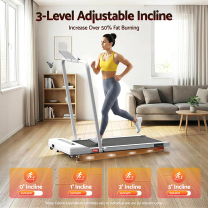 Everfit Treadmill Electric Walking Pad Incline Under Desk 380mm White TMILL-380H-INC-WH
