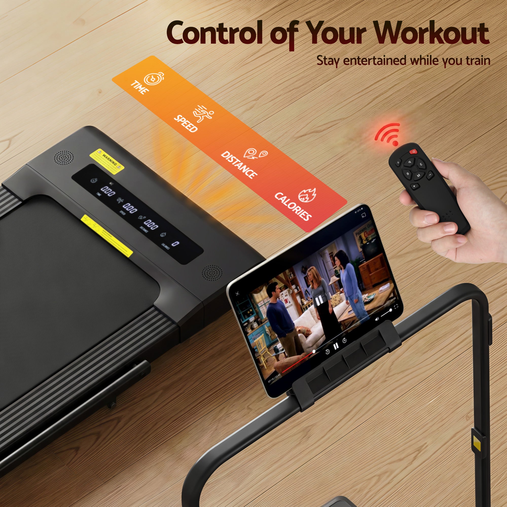 Everfit Treadmill Electric Walking Pad Under Desk Home Gym Fitness 400mm Black