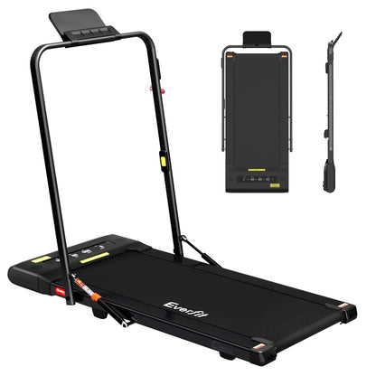 Everfit Treadmill Electric Walking Pad Under Desk Home Gym Fitness 400mm Black TMILL-400-2IN1-BK