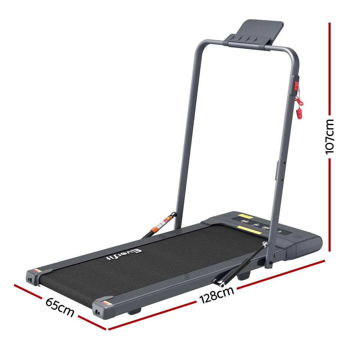 Everfit 2 in 1 Treadmill Electric Walking Pad Under Desk Home Gym Fitness 400mm Grey TMILL-400-2IN1-GR