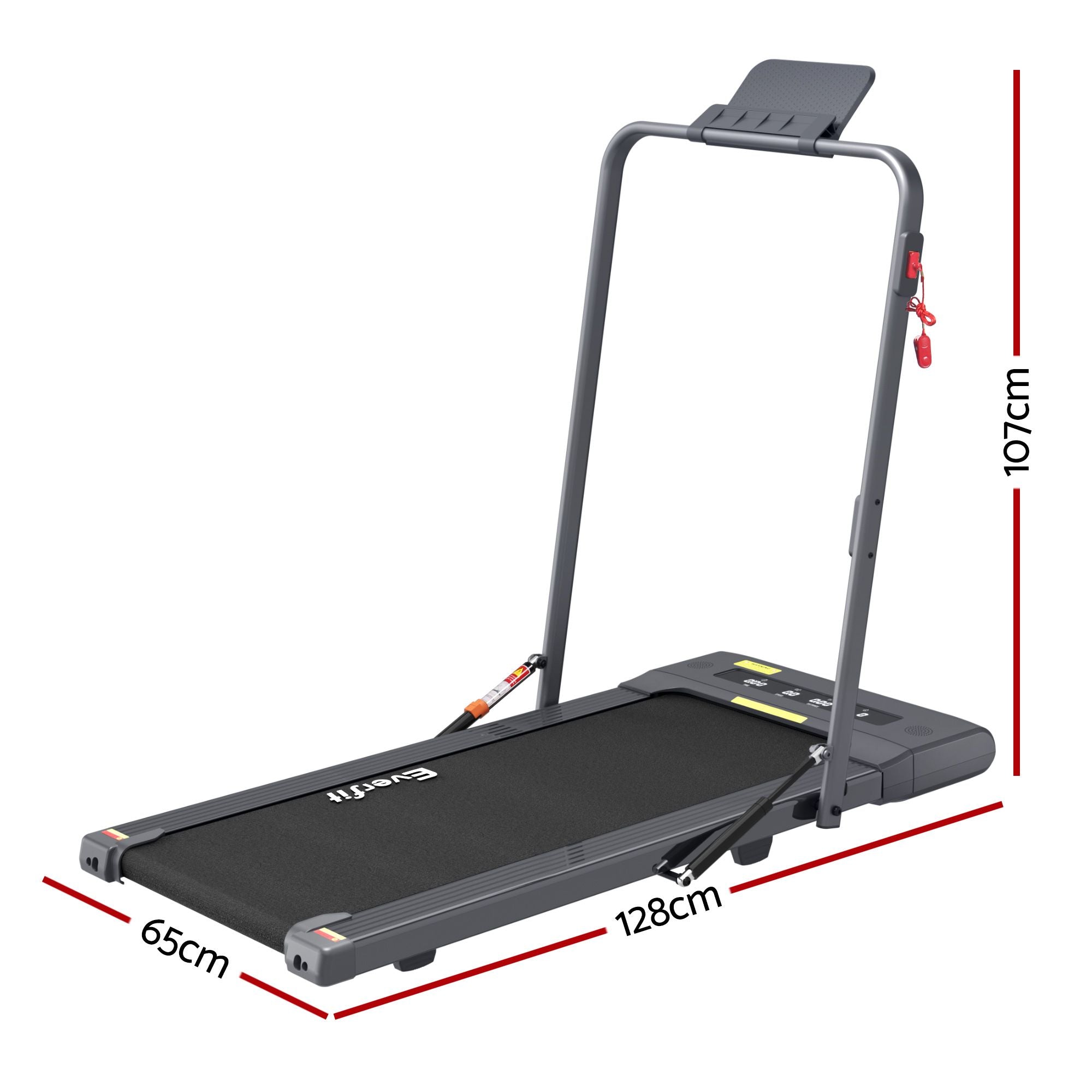 Everfit 2 in 1 Treadmill Electric Walking Pad Under Desk Home Gym Fitness 400mm Grey TMILL-400-2IN1-GR