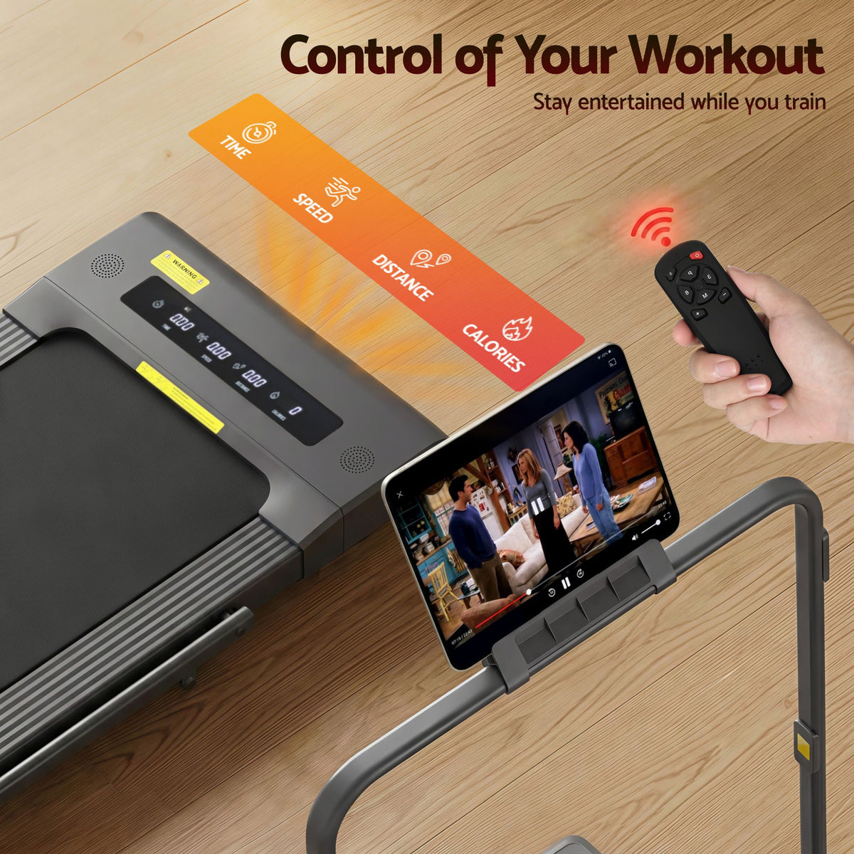 Everfit 2 in 1 Treadmill Electric Walking Pad Under Desk Home Gym Fitness 400mm Grey TMILL-400-2IN1-GR