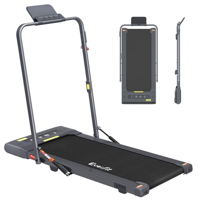 Everfit 2 in 1 Treadmill Electric Walking Pad Under Desk Home Gym Fitness 400mm Grey TMILL-400-2IN1-GR