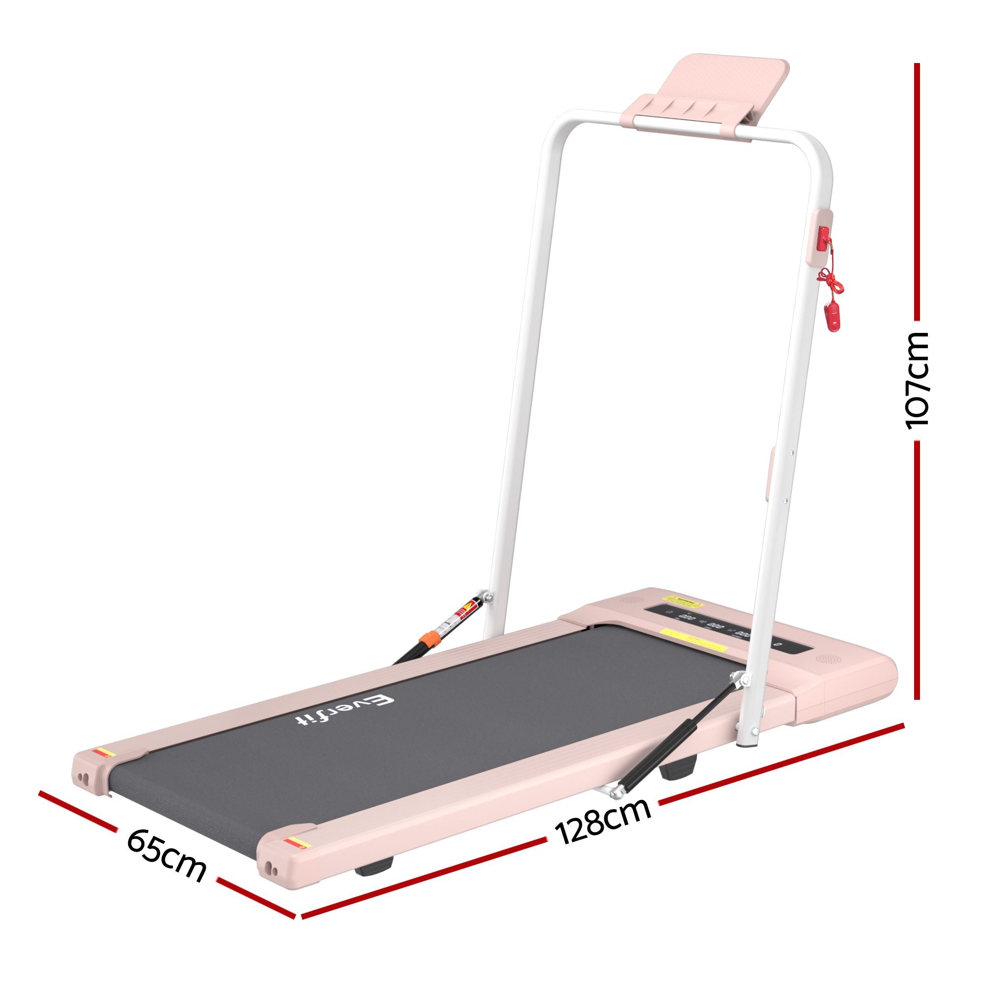 Everfit 2 in 1 Treadmill Electric Walking Pad Under Desk Home Gym Fitness 400mm Pink TMILL-400-2IN1-PK