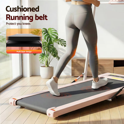 Everfit 2 in 1 Treadmill Electric Walking Pad Under Desk Home Gym Fitness 400mm Pink TMILL-400-2IN1-PK