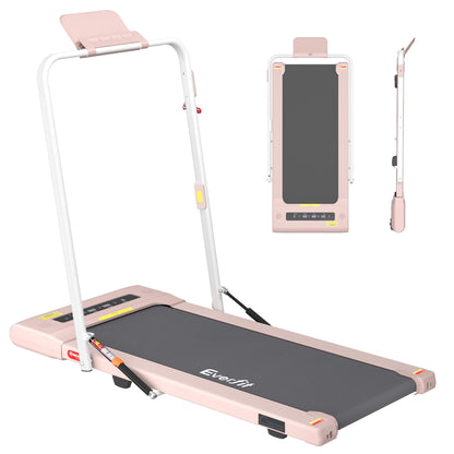 Everfit 2 in 1 Treadmill Electric Walking Pad Under Desk Home Gym Fitness 400mm Pink TMILL-400-2IN1-PK