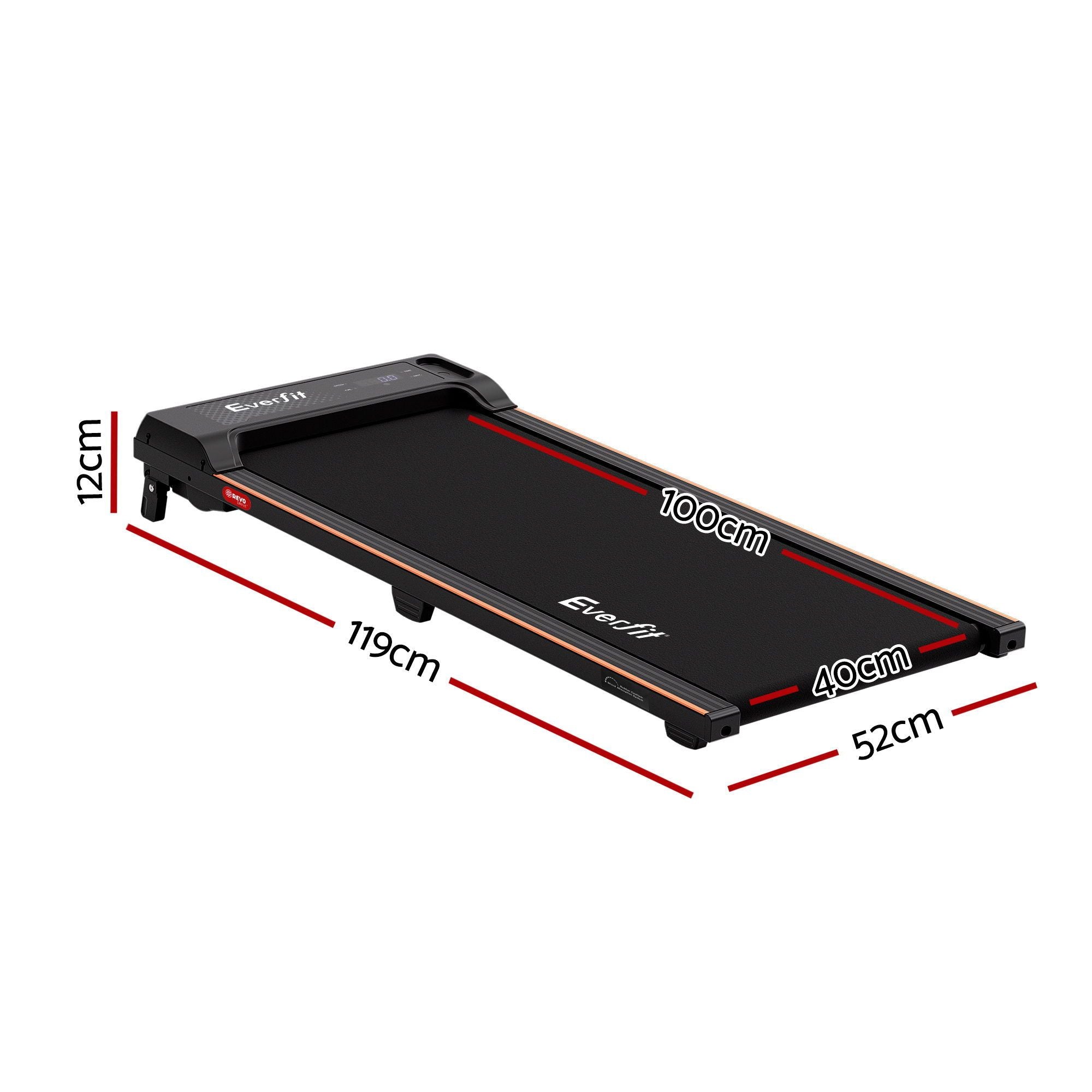 Everfit 3 in 1 Walking Pad Treadmill 12% Incline Under Desk Treadmills for Home Gym With 40cm Wide Belt Black