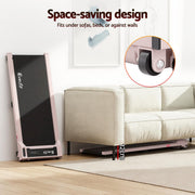 Everfit 3 in 1 Walking Pad Treadmill 12% Incline Under Desk Treadmills for Home Gym With 40cm Wide Belt Pink