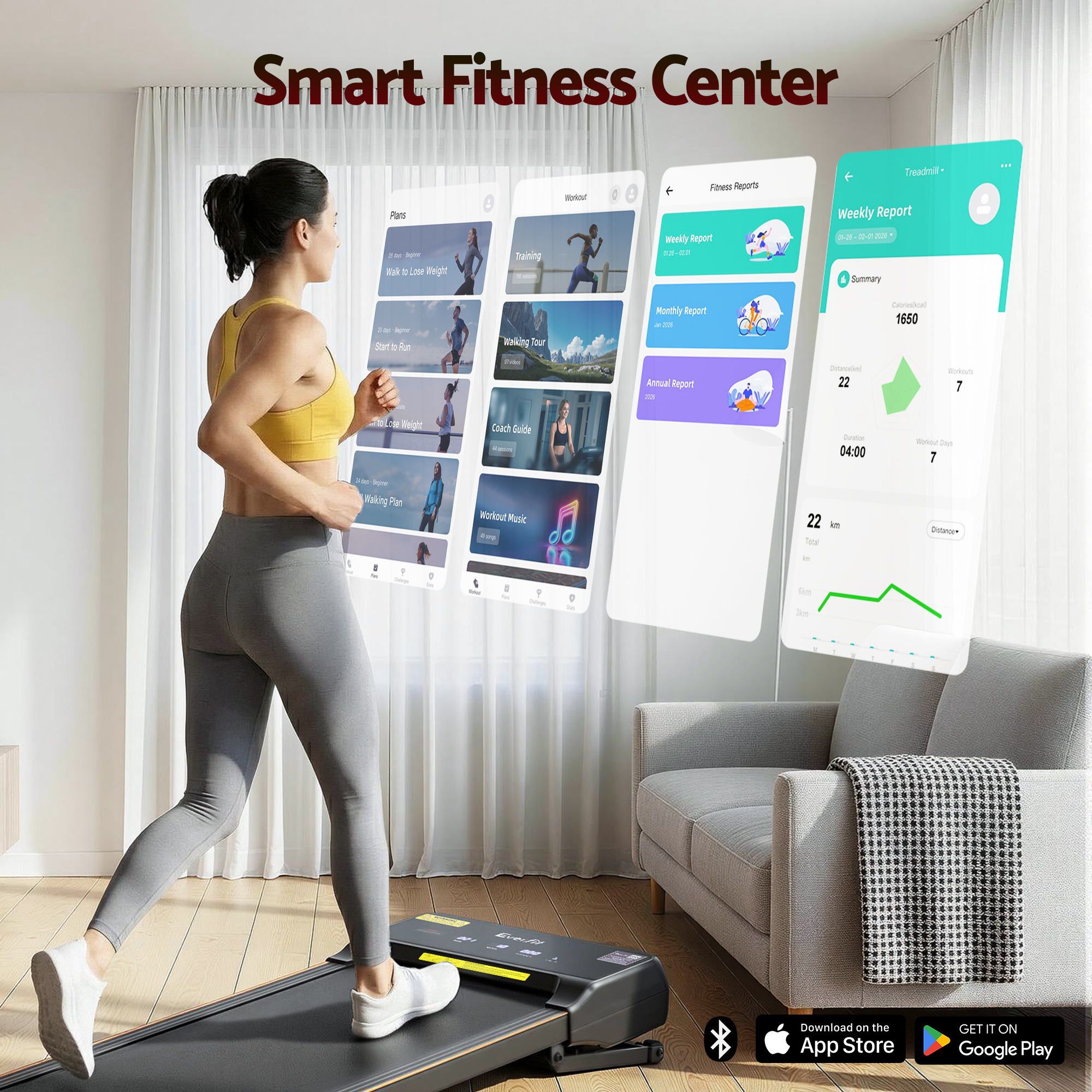 Everfit 3 in 1 Walking Pad Treadmill 20% Auto Incline Under Desk Treadmills for Home Gym With 40cm Wide Belt TMILL-400-AINC-BK