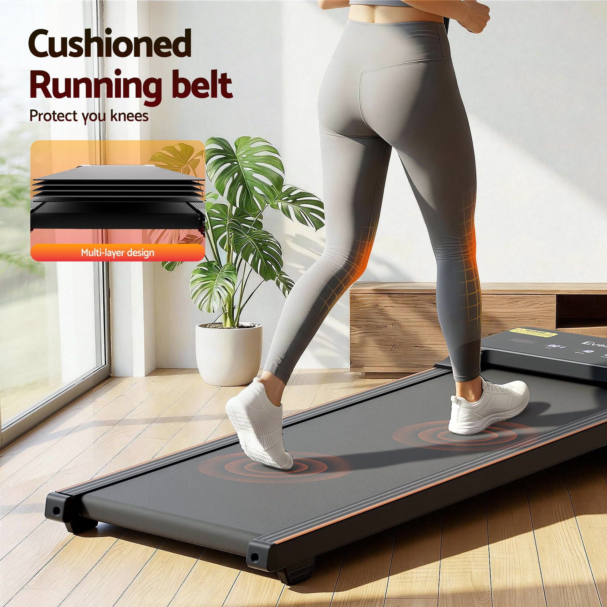Everfit 3 in 1 Walking Pad Treadmill 20% Auto Incline Under Desk Treadmills for Home Gym With 40cm Wide Belt TMILL-400-AINC-BK