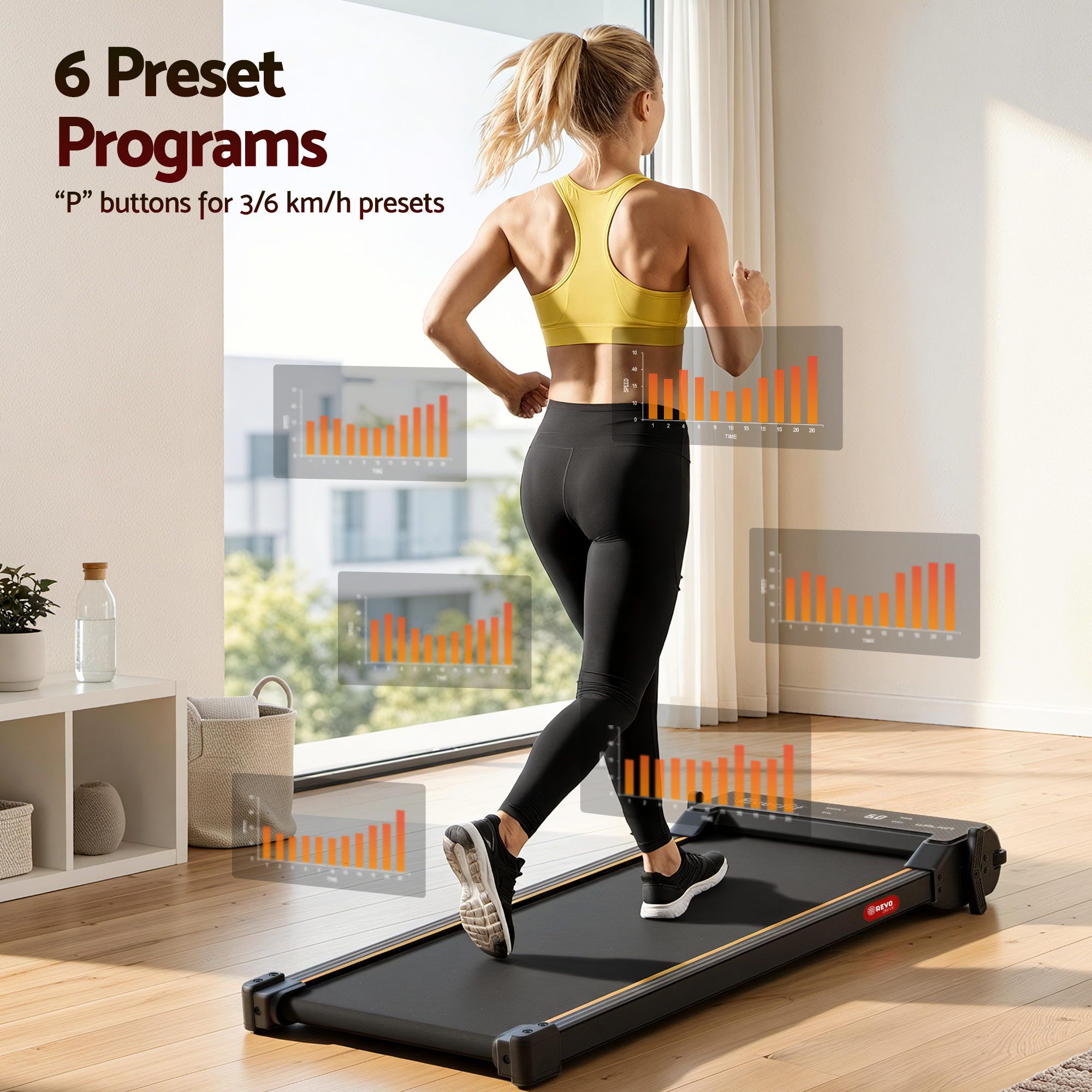 Everfit 2 in 1 Walking Pad Treadmill Dual-Sided Under Desk Treadmills with Foot Massage for Home Gym with App TMILL-400-FMS-PAD
