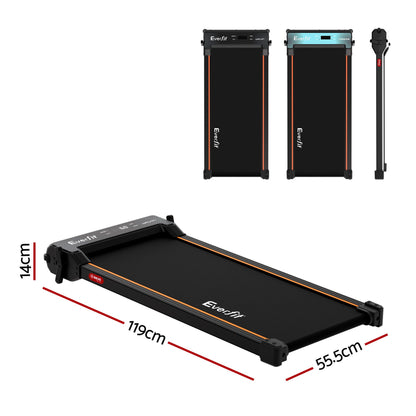 Everfit 2 in 1 Walking Pad Treadmill Dual-Sided Under Desk Treadmills with Foot Massage for Home Gym with App TMILL-400-FMS-PAD