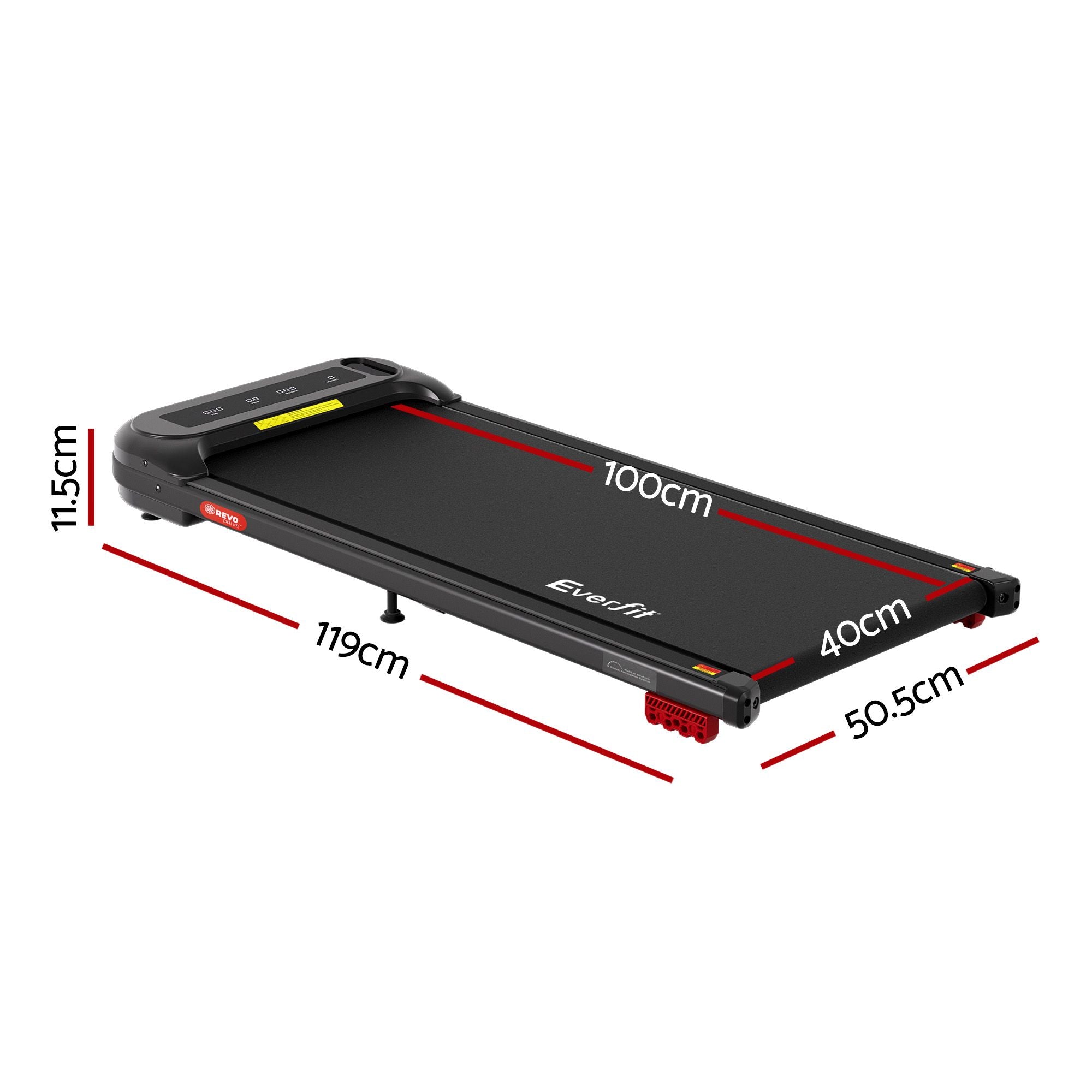 Everfit 3 in 1 Treadmill Electric Walking Pad with Incline Under Desk Home Gym Black