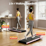 Everfit 3 in 1 Treadmill Electric Walking Pad with Incline Under Desk Home Gym Pink